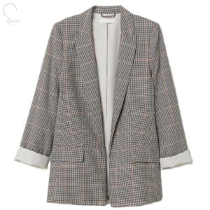 مانتو چهارخانه یقه بلیزر پناه